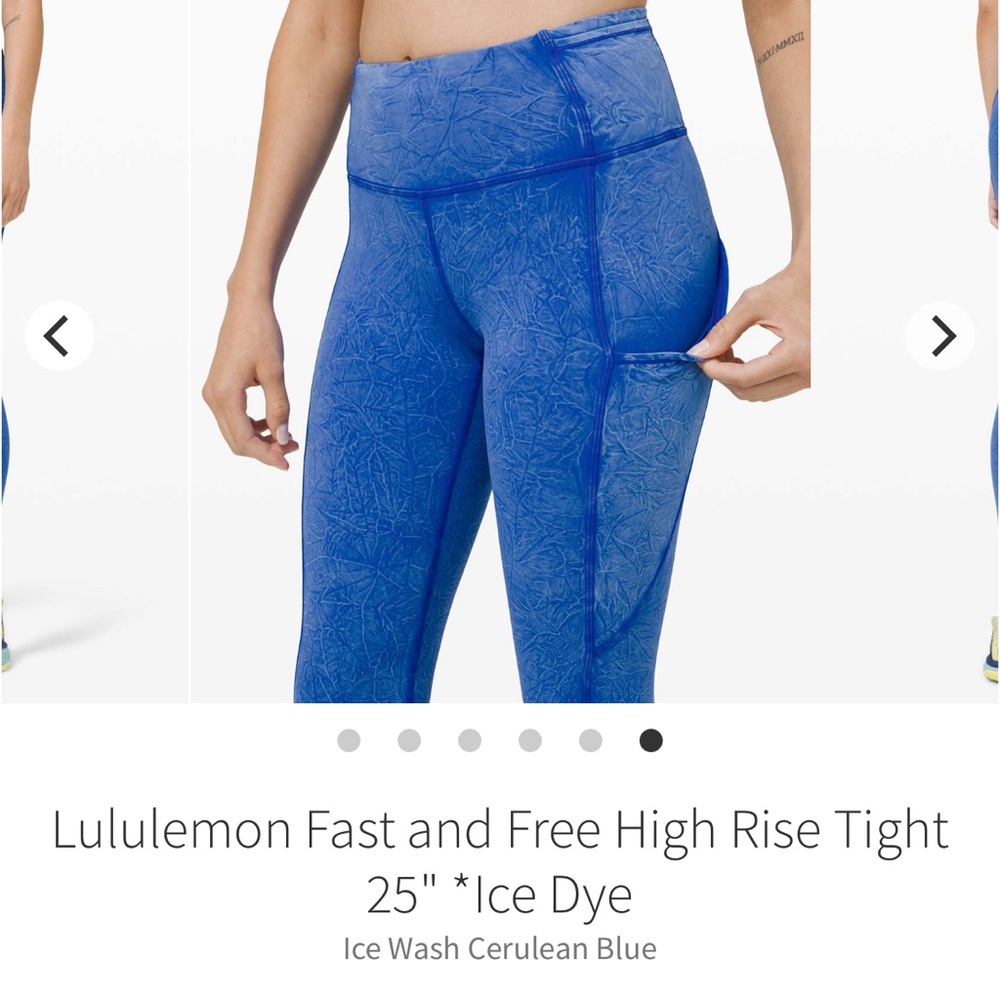 lululemon athletica Fast and Free High Rise Tight 25" — Ice Wash Cerulean Blue